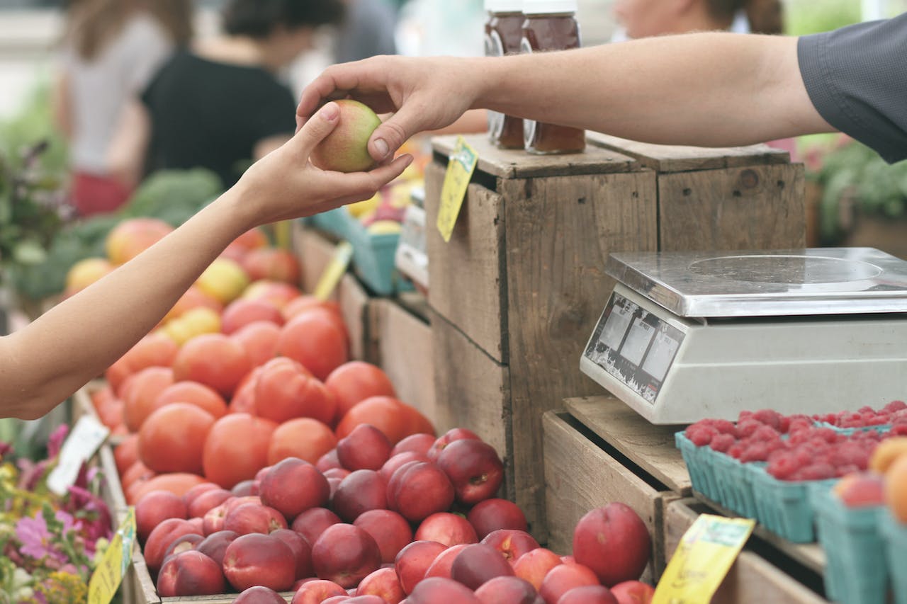 Buy local and in season fruit and vegetables to save money while eating well